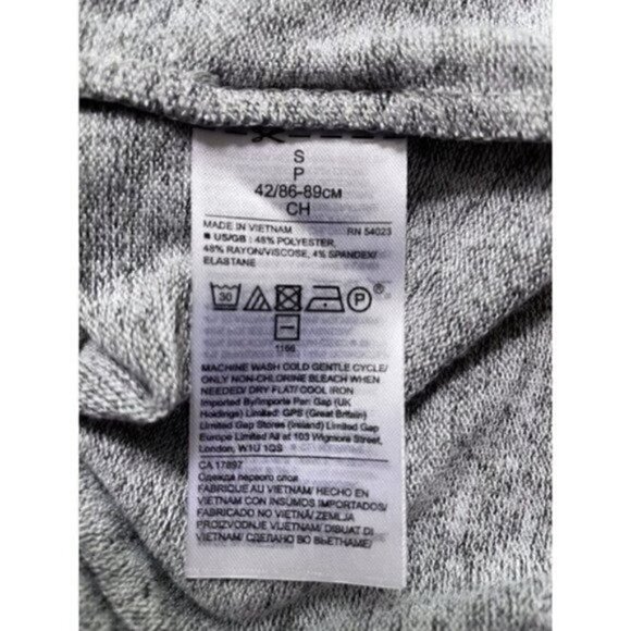 Banana Republic 3/4 Flutter Flared Sleeve Light Heather Gray Top Women’s S - Picture 8 of 8